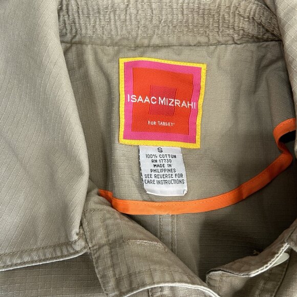 ISAAC MIZRAHI for TARGET Jacket Womens S Khaki Tan Cotton Fitted Utility Style - Picture 6 of 9